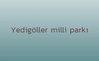 yedigöller milli parkı